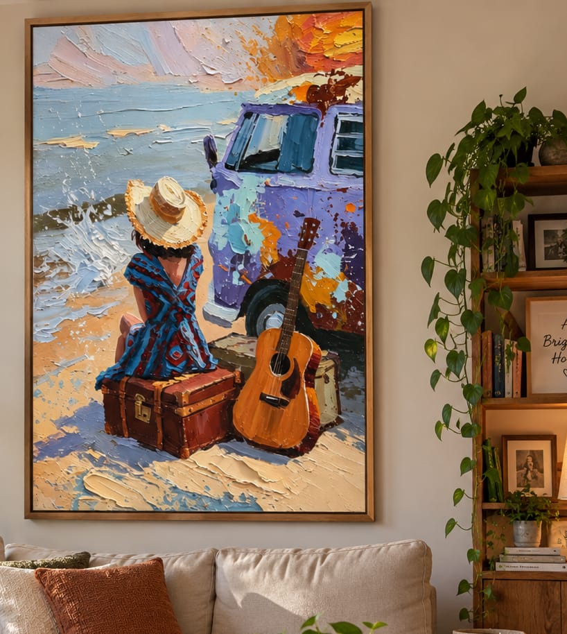 Customer photo review of Coastal Wanderer-Beach Travel Painting