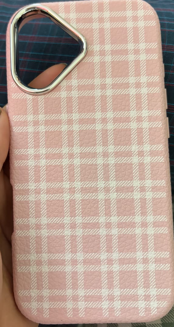 Customer photo review of Korean Creative Checks Plaid iPhone Pre-Order Silicone Case