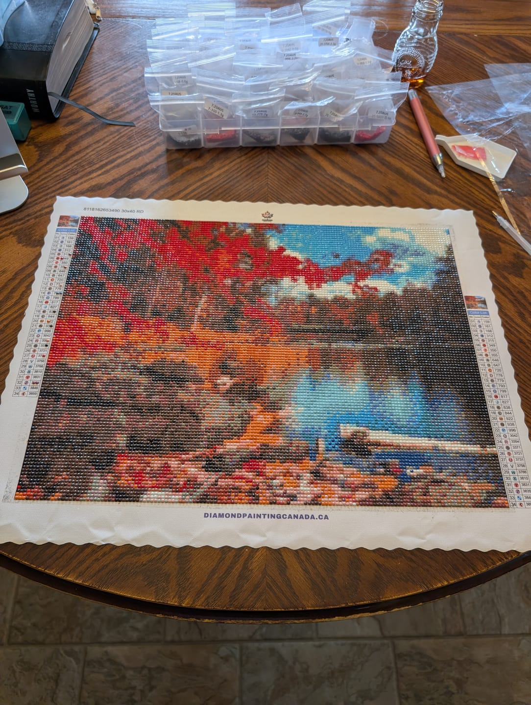 Customer photo review of Nature Forest Lake Pattern Diy Full Drill - 5D Crystal Diamond Painting Kits VM39035