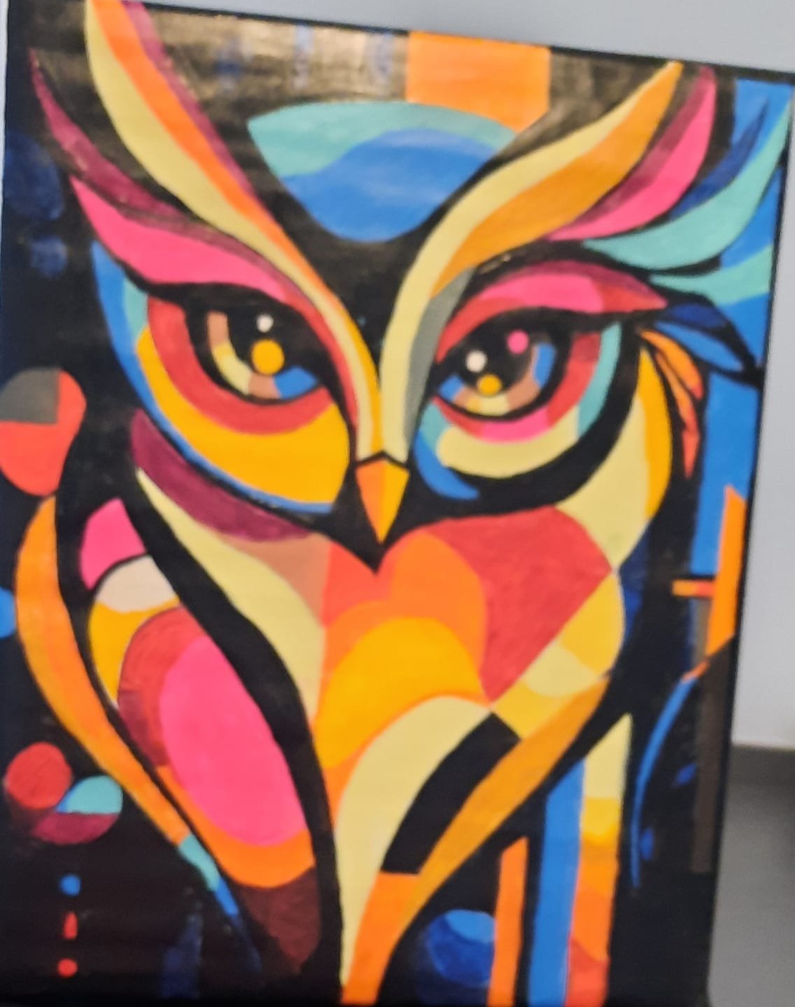 Customer photo review of Hibou Abstrait Éclatant