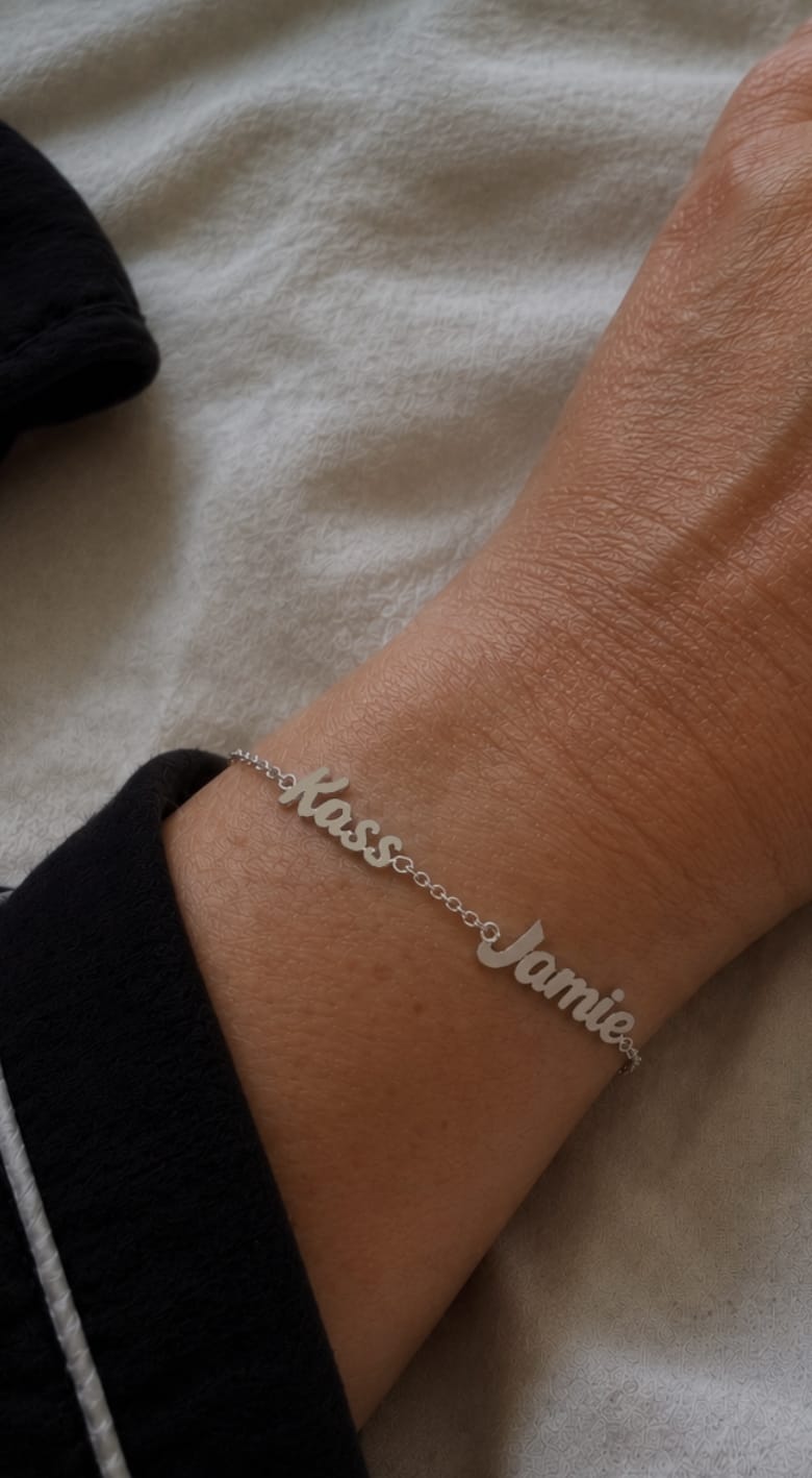 Customer photo review of Custom Bubble Name Bracelet