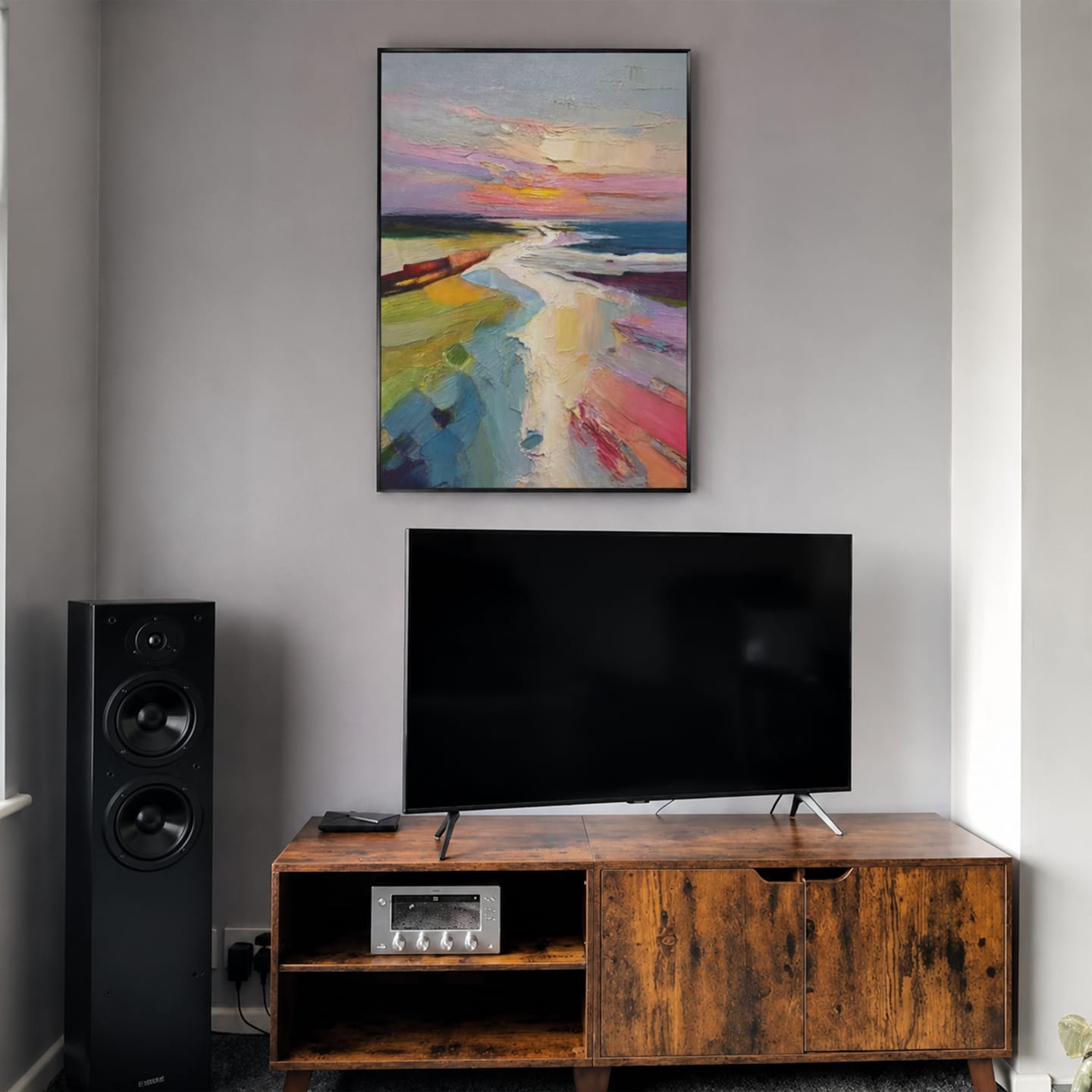 Customer photo review of Colorful Ocean And Sky Abstract Textured Wall Art #OS100