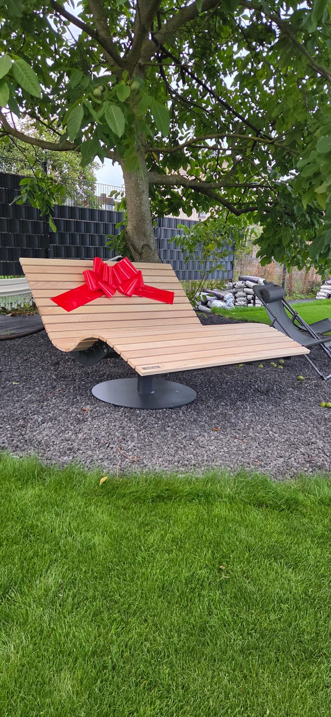 Customer photo review of MEBE Wave Lounge - drehbare Gartenliege für 2 Personen