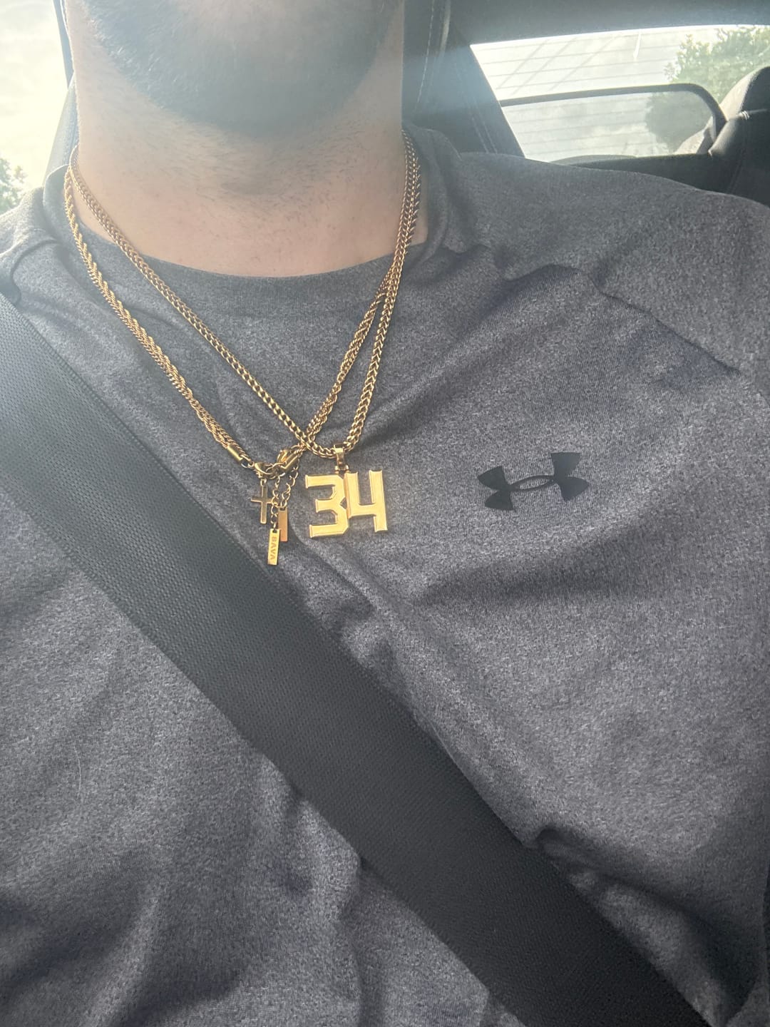 Customer photo review of Signature Jersey Number Pendant 18K Plated Gold