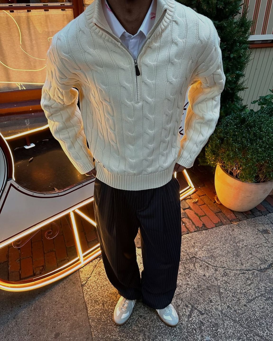 Customer photo review of York Quarter Zip Sweater