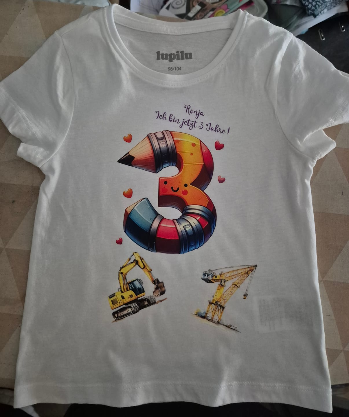 Customer photo review of Bügelbild Buntstift Zahlen