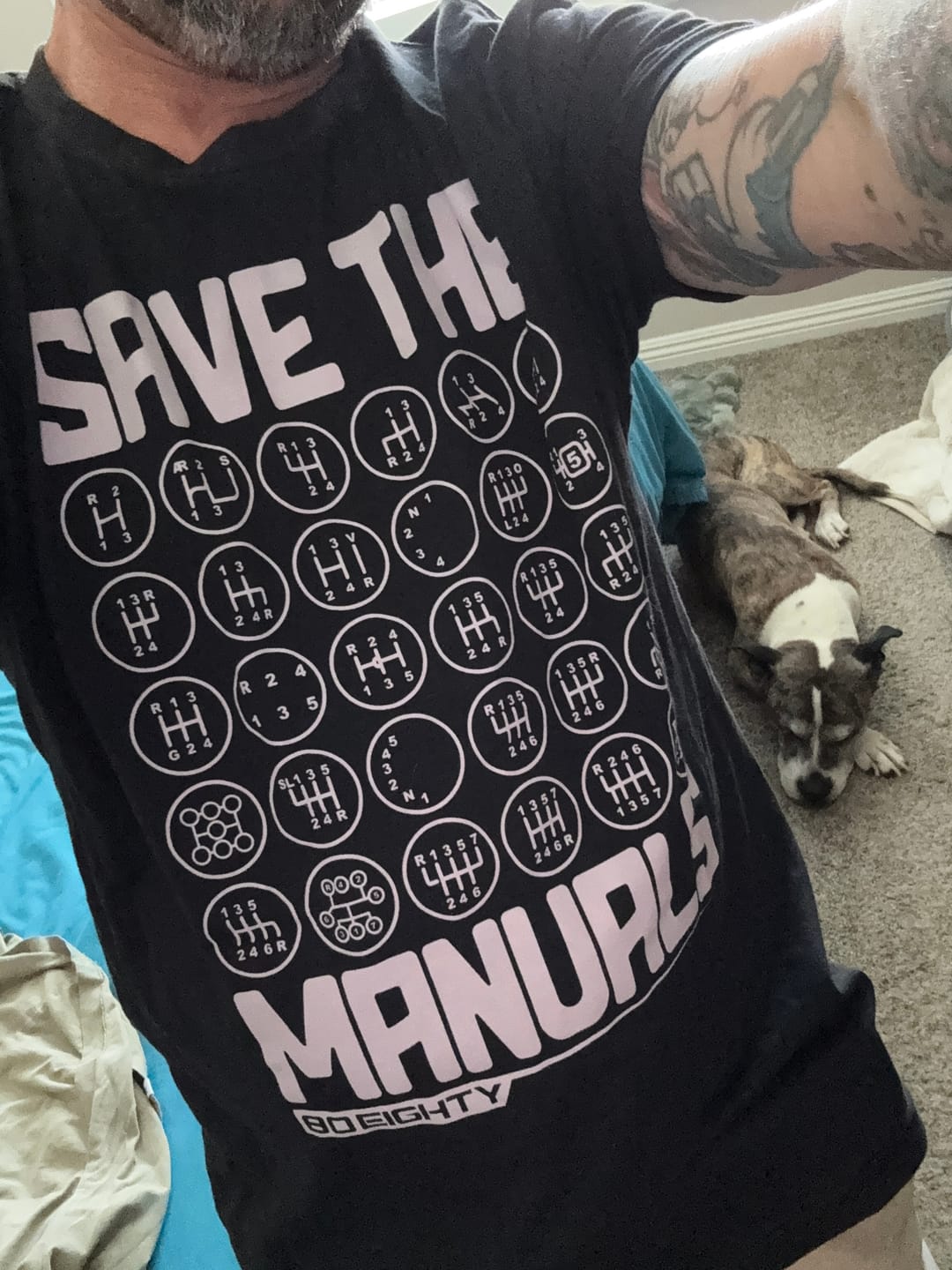 Customer photo review of 80Eighty® Save The Manuals Shirt