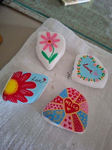 Customer photo review of Starterspakket Happy Stones + App om ze te volgen + Paint-me Startersset