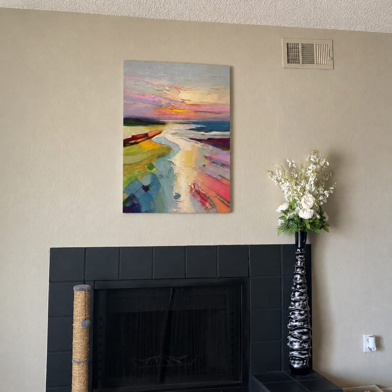 Customer photo review of Colorful Ocean And Sky Abstract Textured Wall Art #OS100