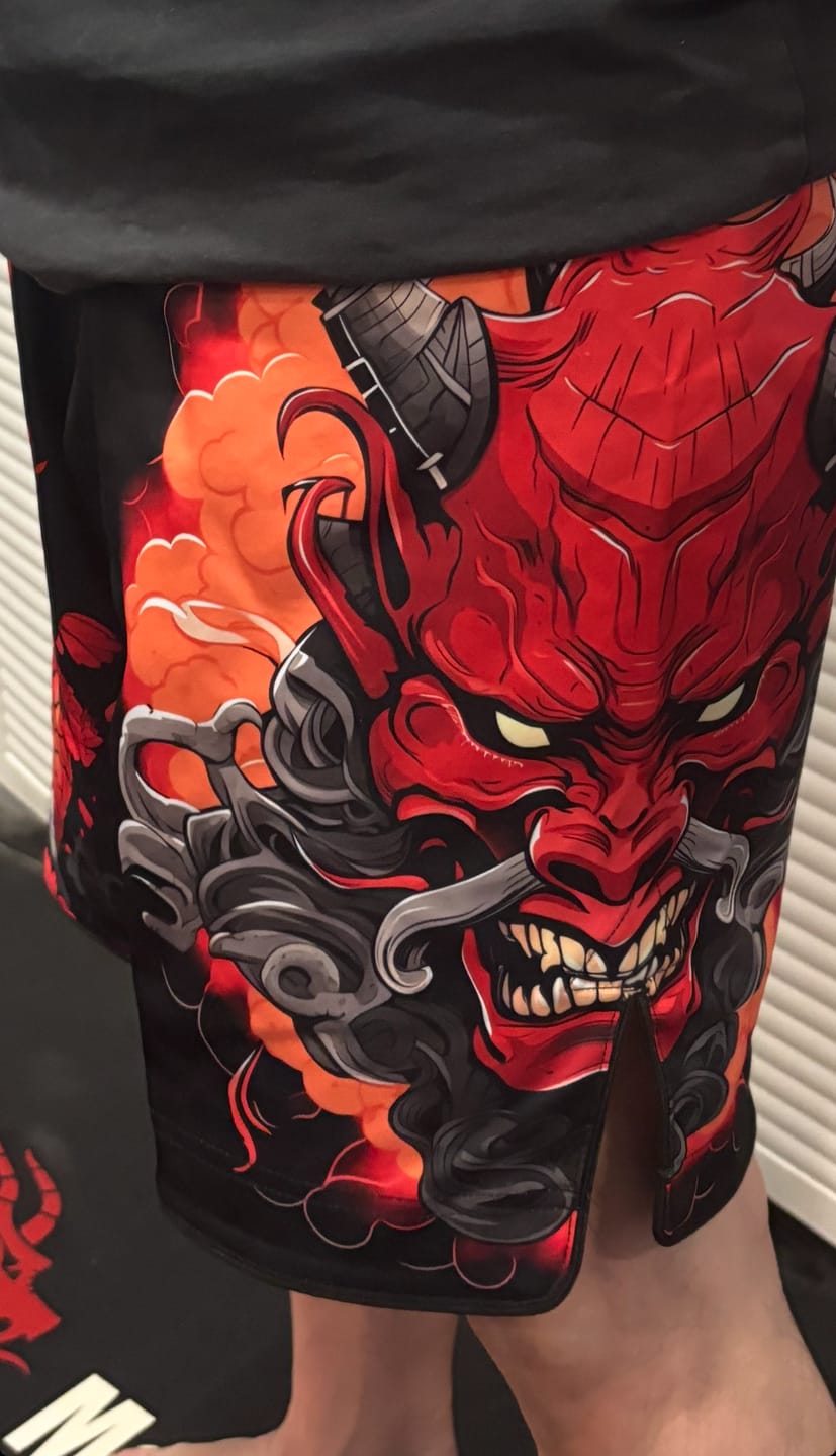 Customer photo review of KAIDO DRAGON FIGHT SHORTS
