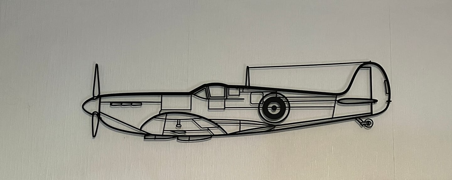Customer photo review of Spitfire Mk. II Silhouette Metal Wall Art