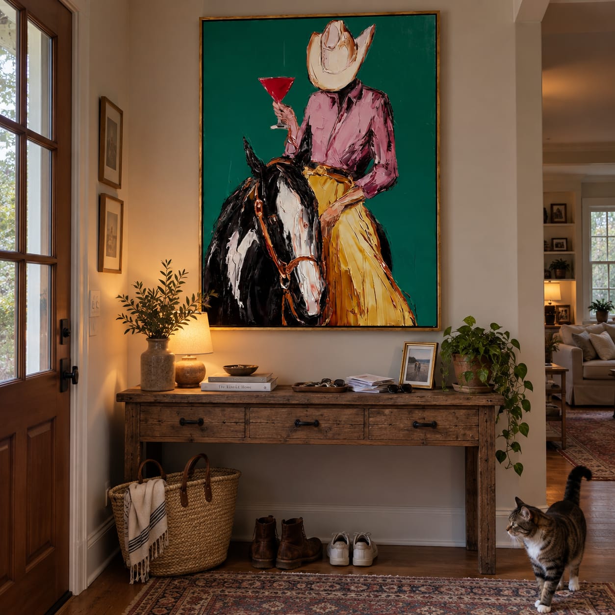 Customer photo review of Saddle Toast-Cowgirl Horse Painting