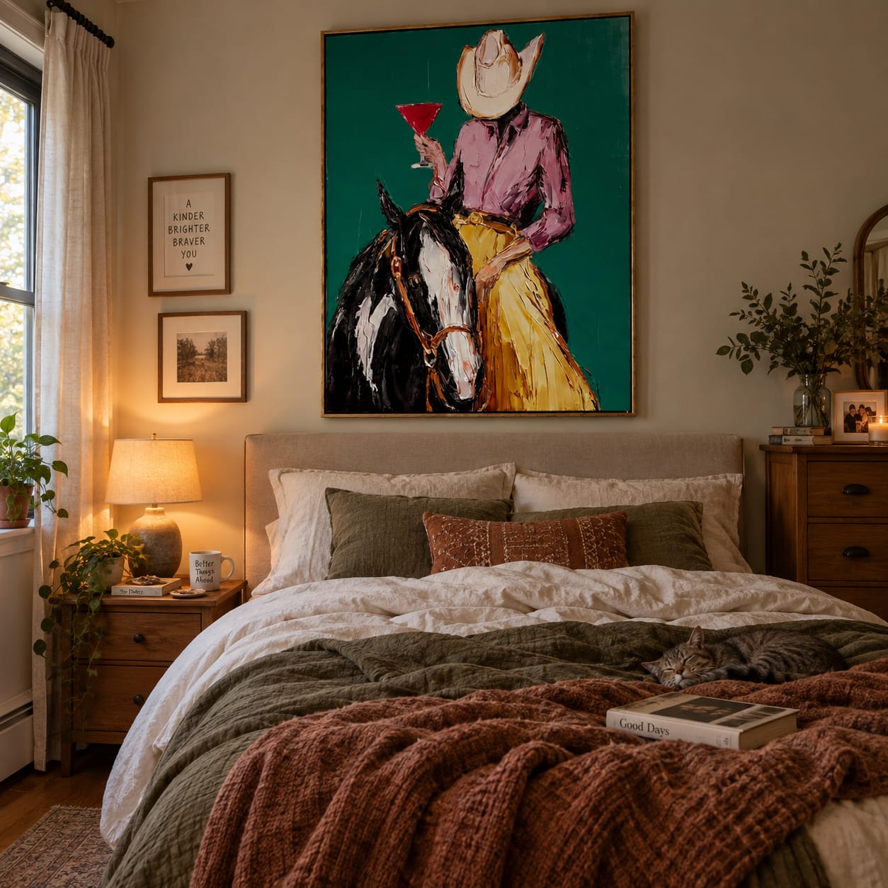 Customer photo review of Saddle Toast-Cowgirl Horse Painting