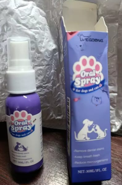 Customer photo review of Spray Dental Para Perros y Gatos