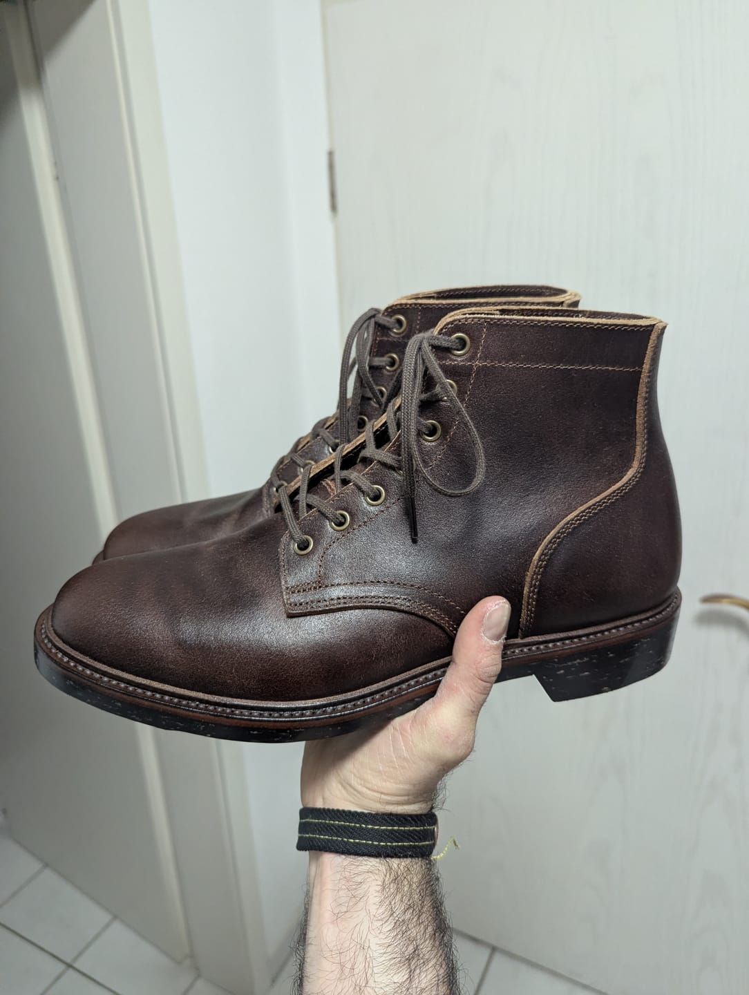 Customer photo review of Plain Commander Boot - luosjiet®boots -  Dark Brown TeaCore Smooth Cowhide