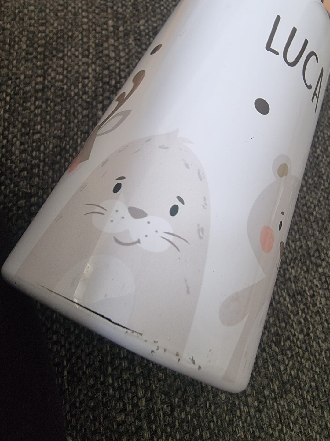 Customer photo review of Trinkflasche Kinder Edelstahl - Baby Koala