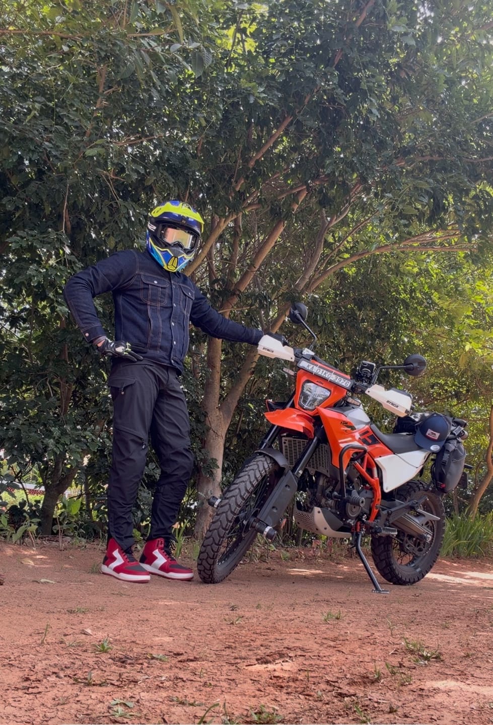 Customer photo review of zero: denim riding jacket personalised