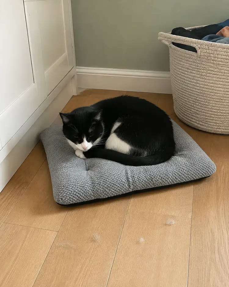 Customer photo review of Plush Haven Calming Pet Bed
