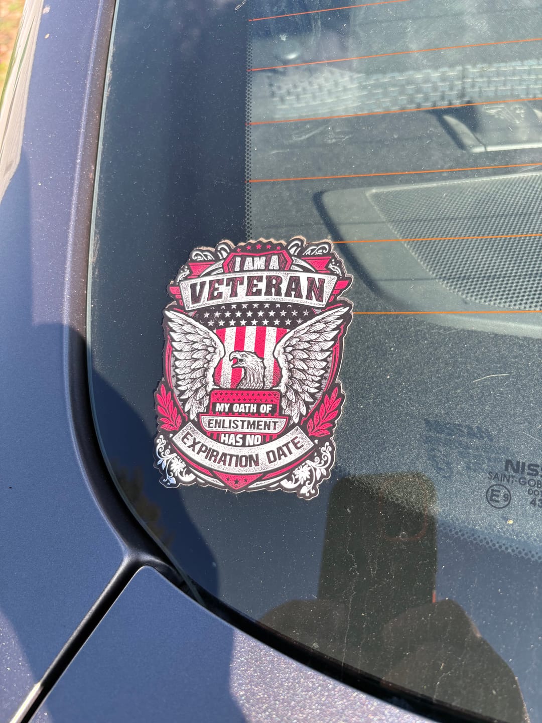 Customer photo review of I Am A Veteran - Eagle Decal