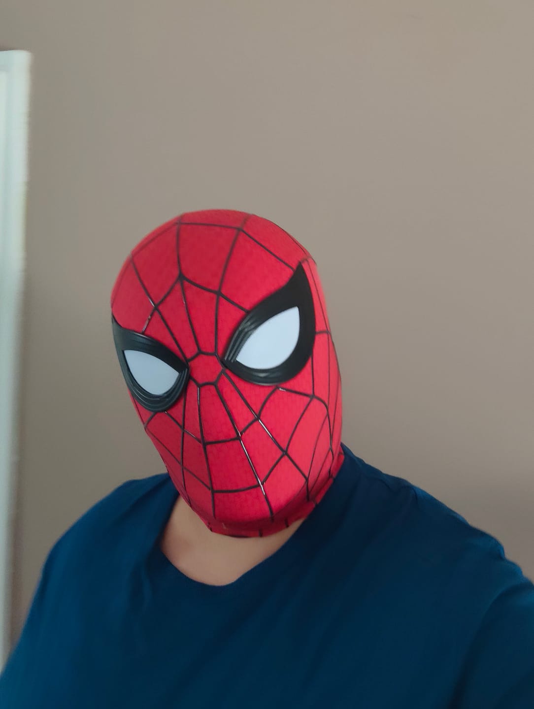 Customer photo review of Spider-Man: Brand New Day Life Size Wearable Mask (Movie Replica Version)