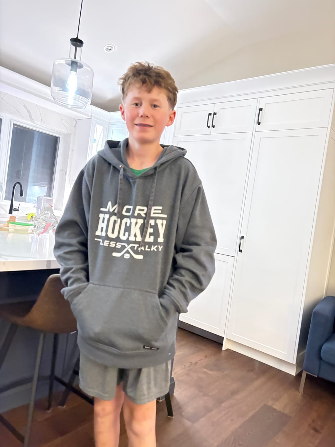 Customer photo review of More Hockey Less Talky Sweatshirt Hoodie