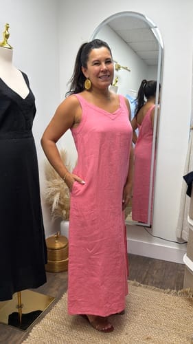 Customer photo review of South Beach Linen Dress