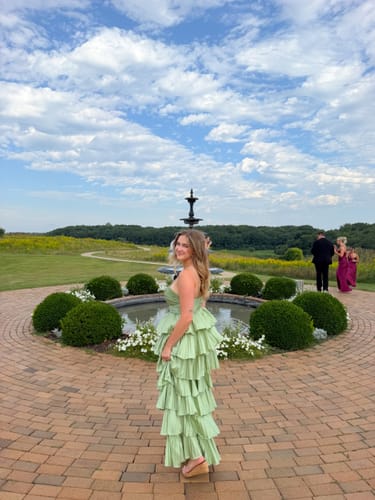 Customer photo review of Tallulah Tiered Ruffle Gown by Mac Duggal - RENTAL