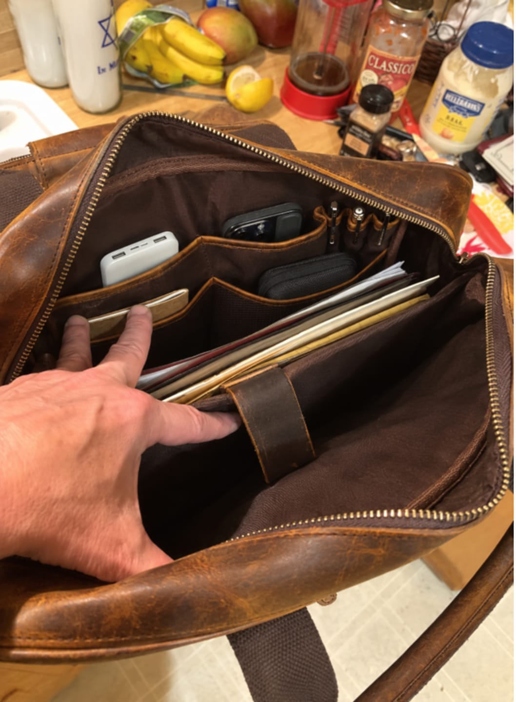 Customer photo review of Noble | Vintage Leather Laptop Bag