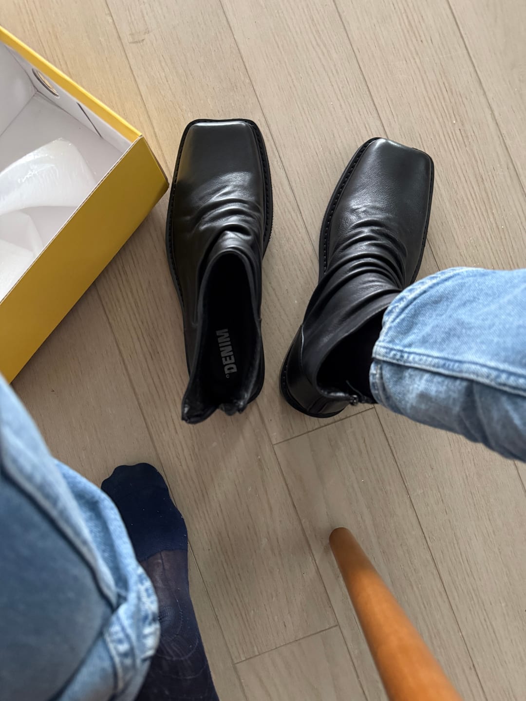 Customer photo review of Draped Leather Boot
