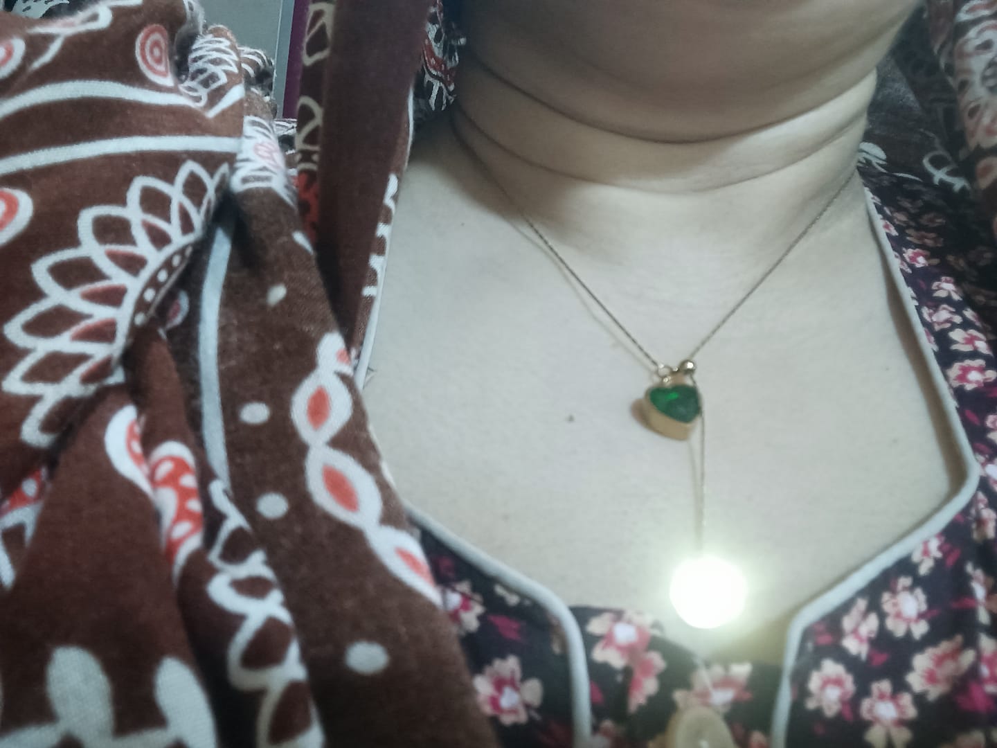Customer photo review of Emerald Love Necklace