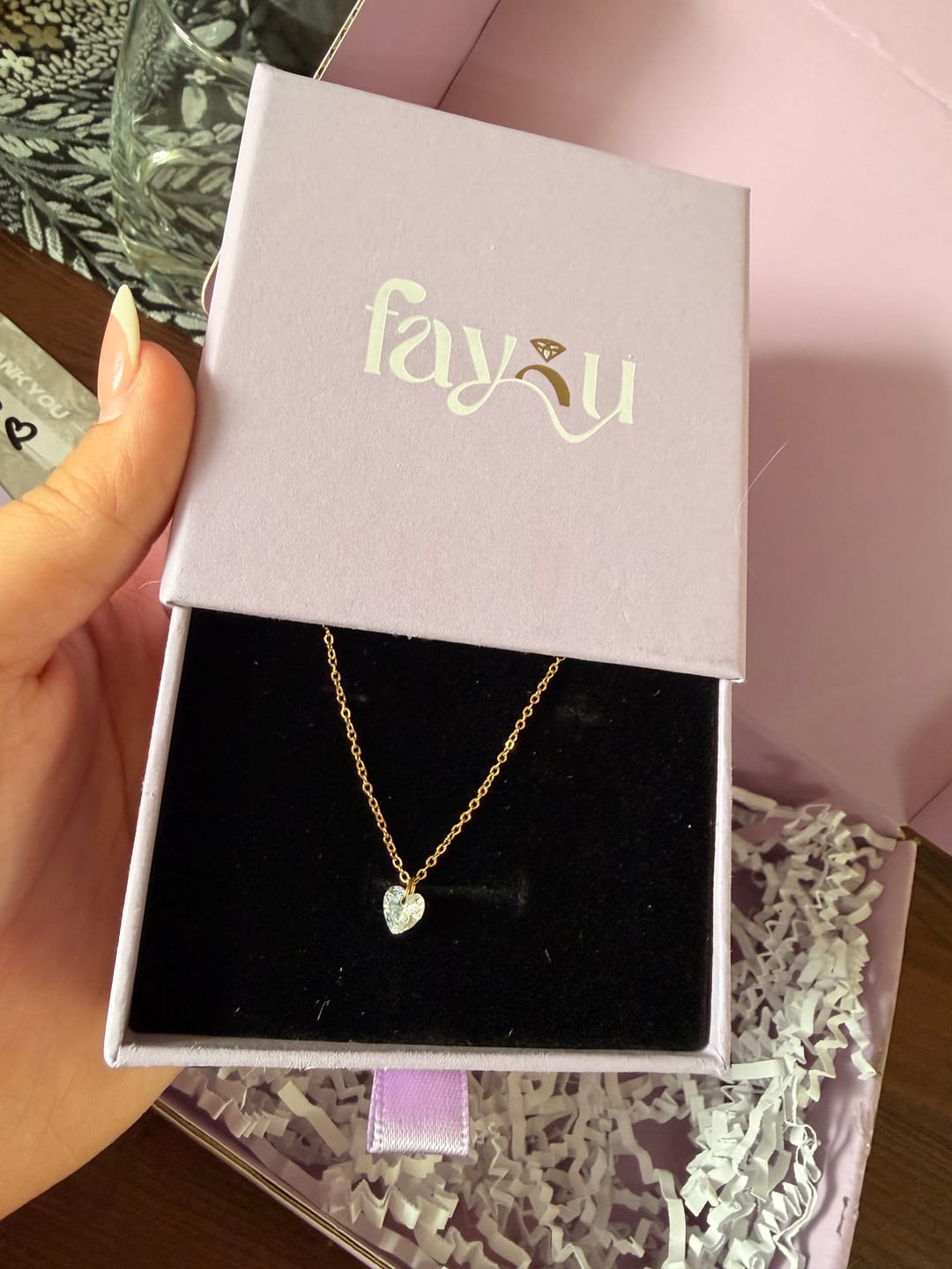 Customer photo review of Diamond Heart Halskette | 18K vergoldet