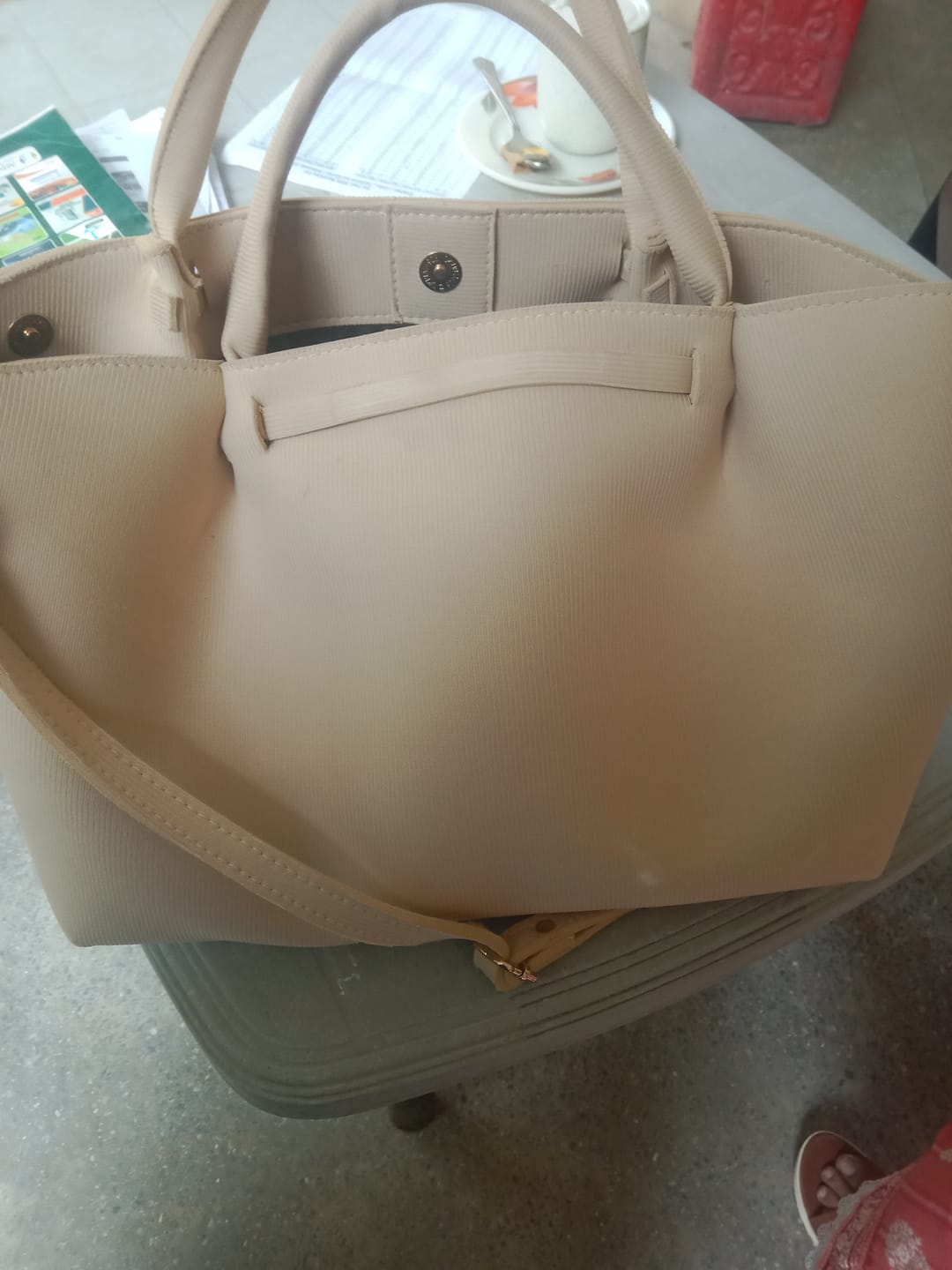 Customer photo review of Polene Beige Belle The Tote Bag