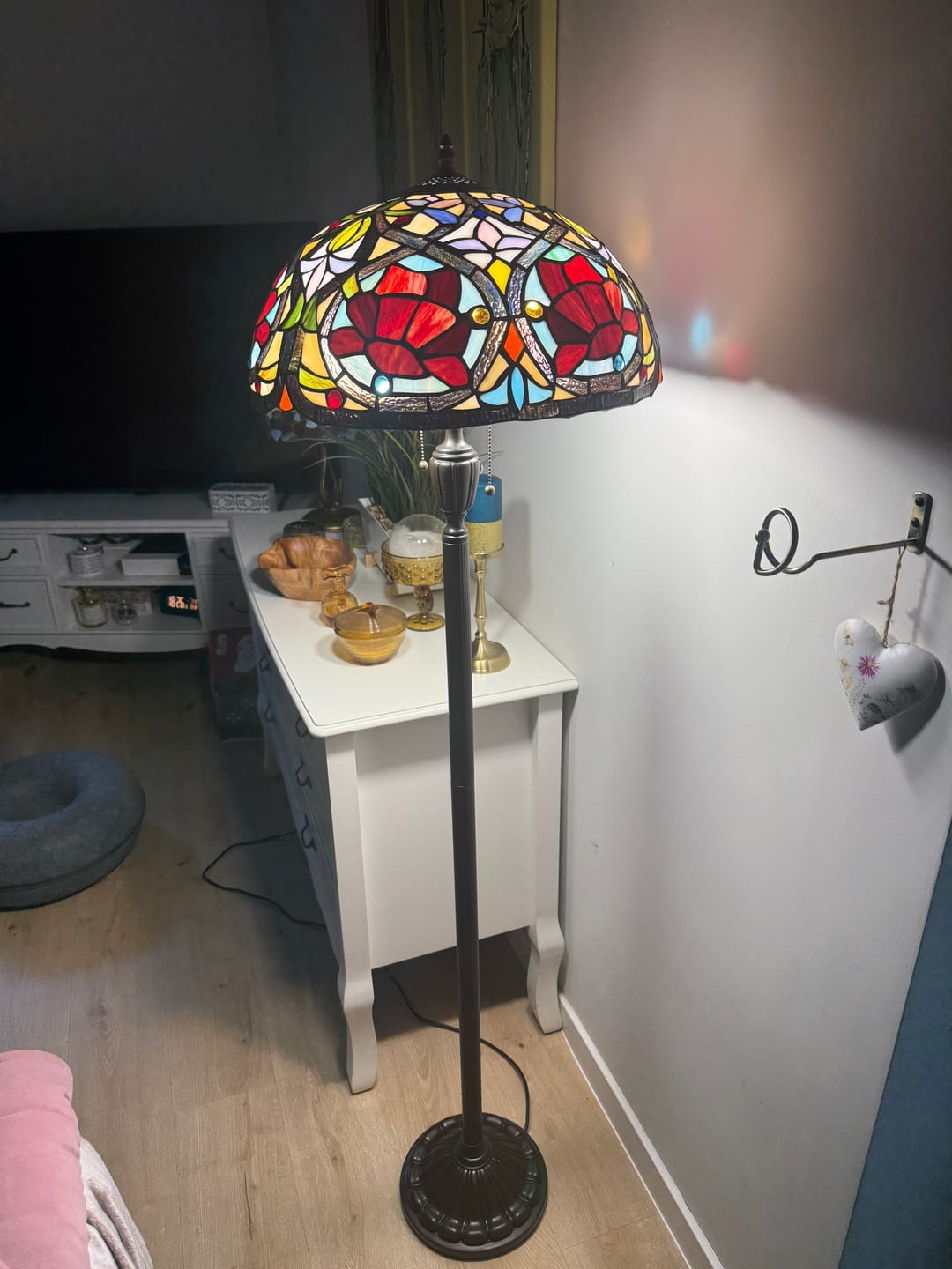 Customer photo review of Larissa – witrażowa lampa podłogowa z secesyjnym kloszem, vintage brąz Ø46
