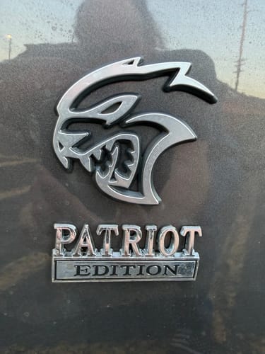 Customer photo review of Patriot Edition Car Metal Emblem Side Badge