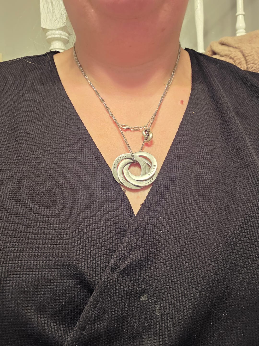 Customer photo review of Necklace with Intertwined Name Circles