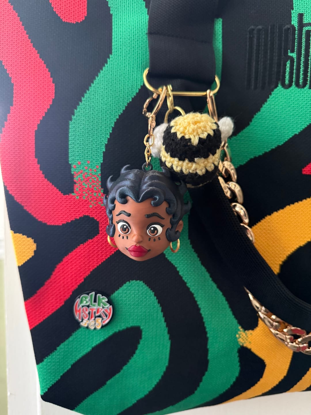 Customer photo review of "Curly Temple" Toy Collectible Bag Charm