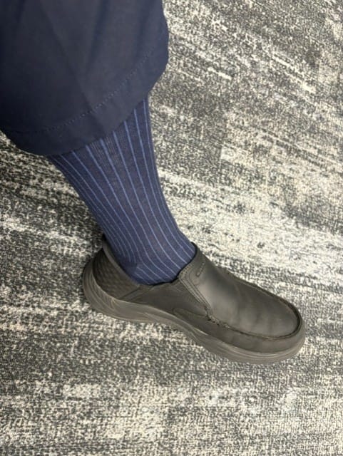 Customer photo review of Midnight Blue Ribbed Solid - A Midnight Blue Ribbed Sock