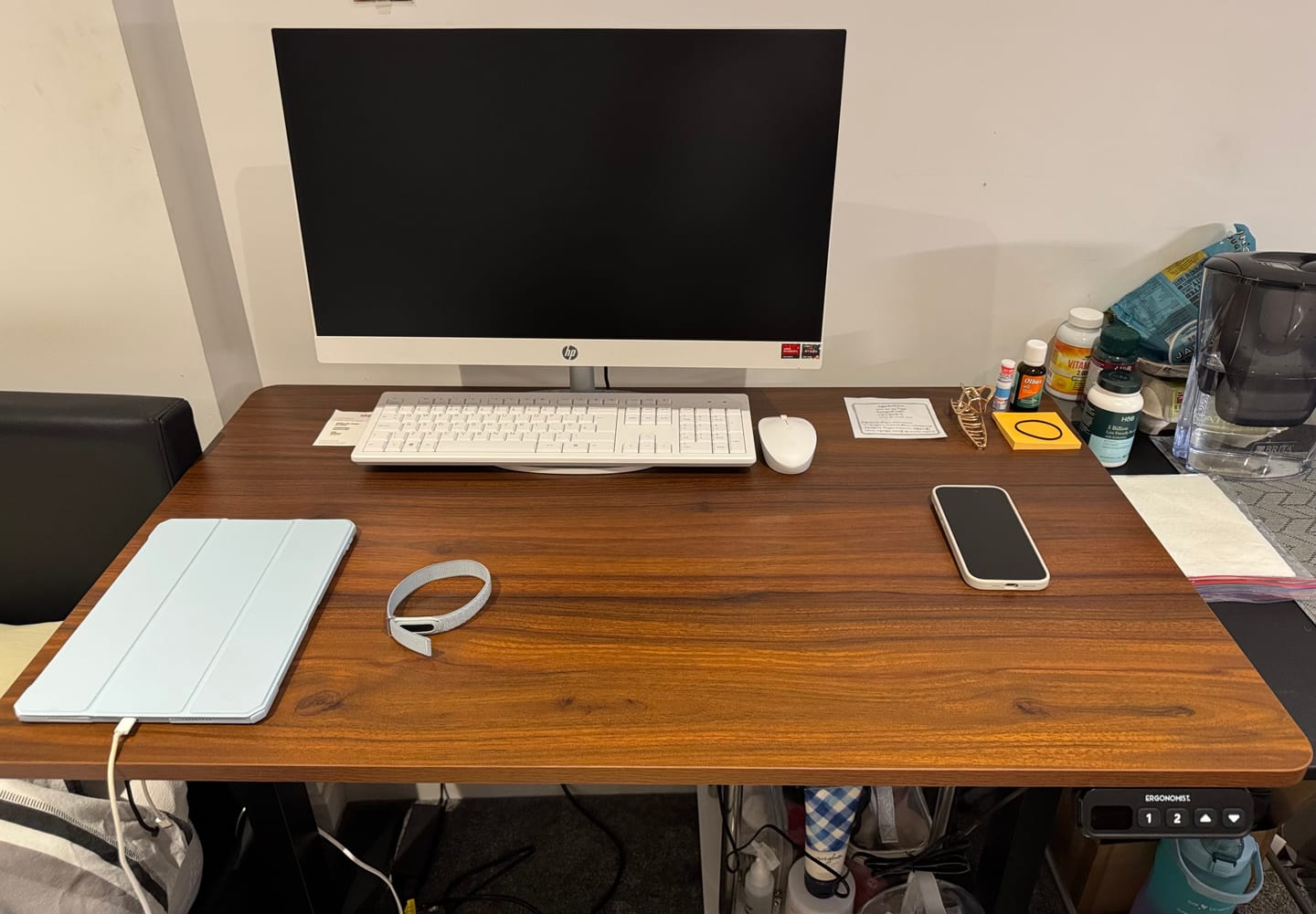 Customer photo review of Sit/Stand Height Adjustable Desk