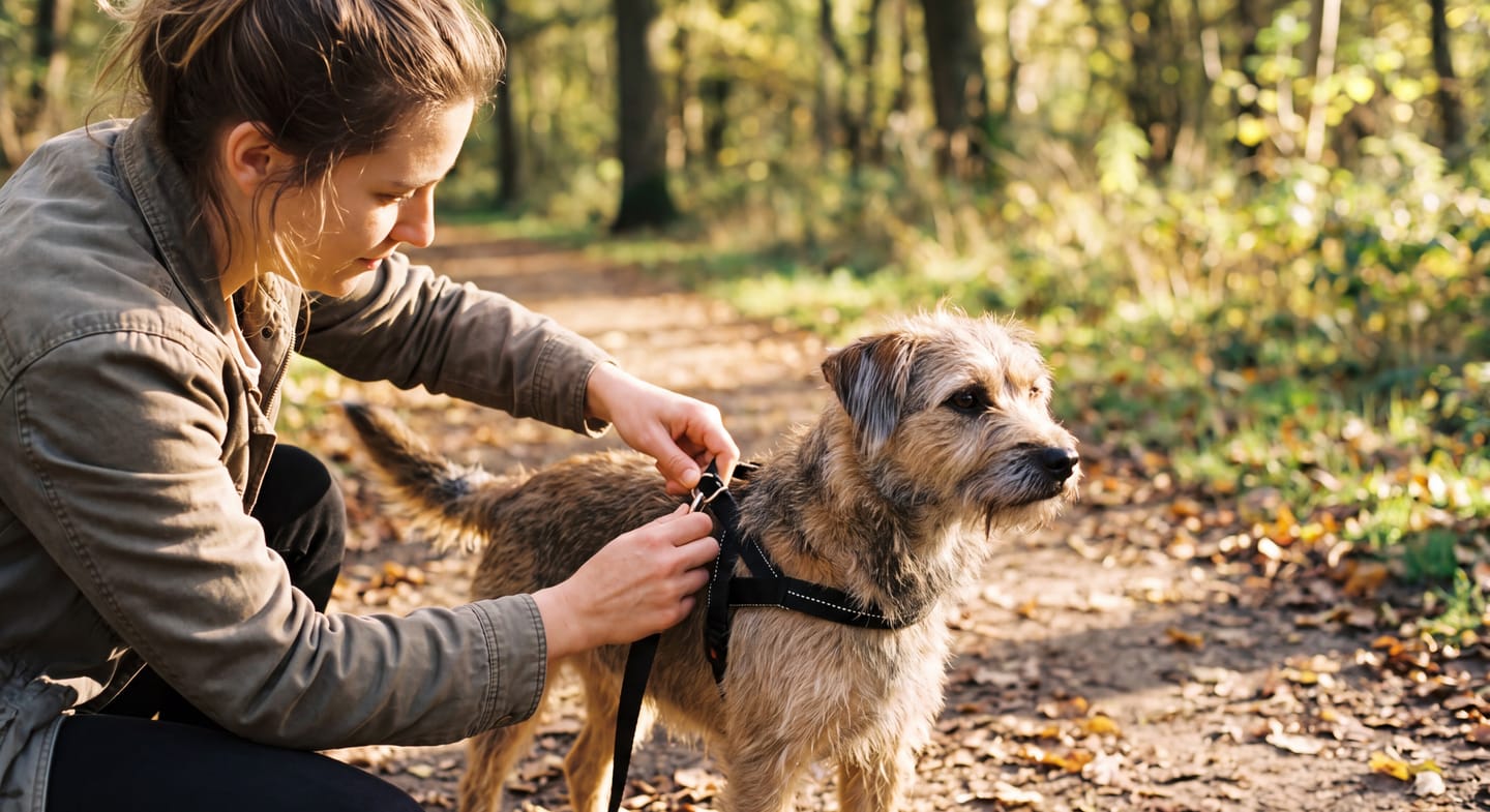 Customer photo review of Paw & Calm™ Doble Control — Antitirones, Correa Incluida y Personalizado