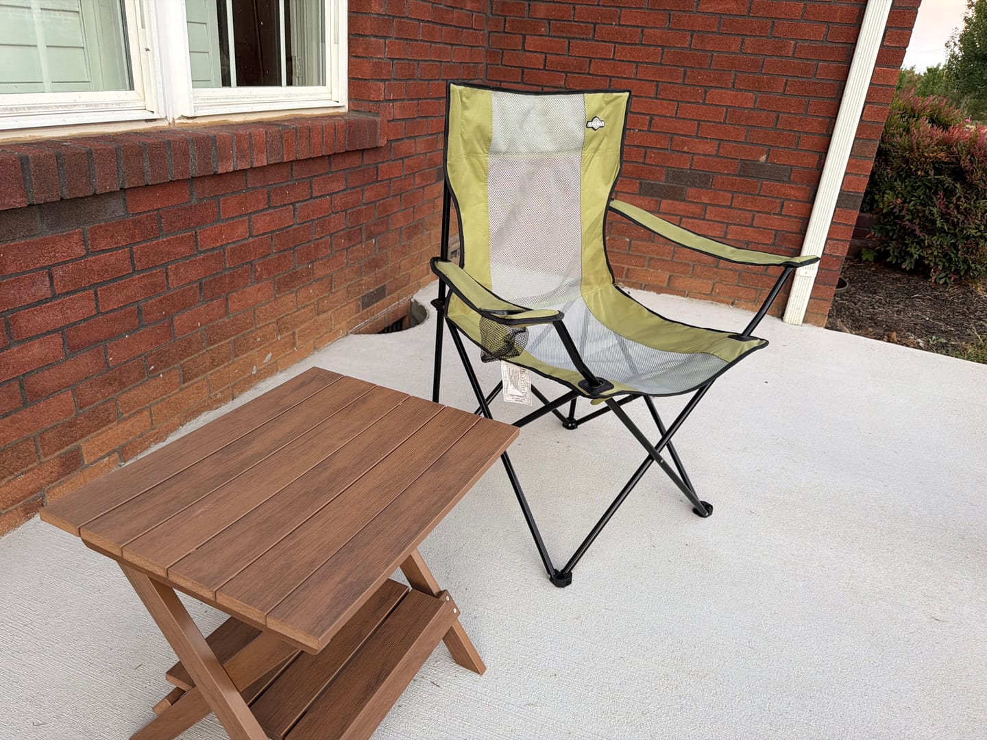 Customer photo review of Folding Side Table With Removable Serving Tray - Ships Fully Assembled