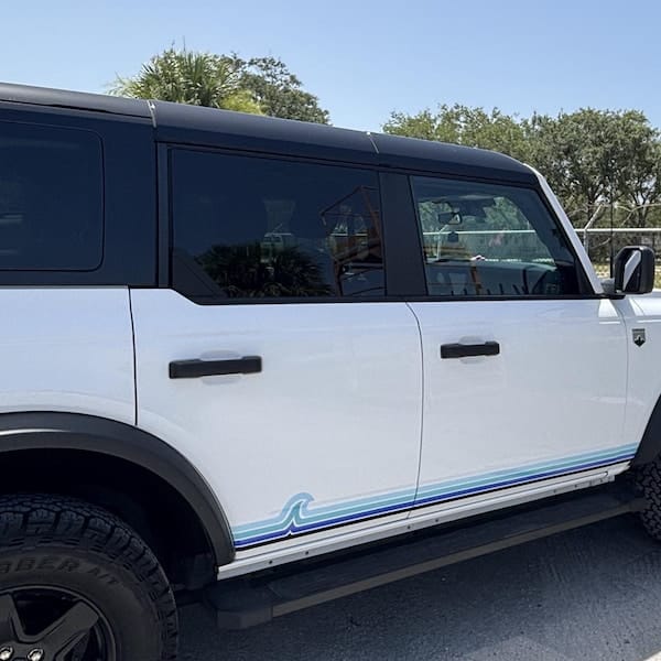 Customer photo review of 3 Color Stripes Bronco Decal Sticker. #6953