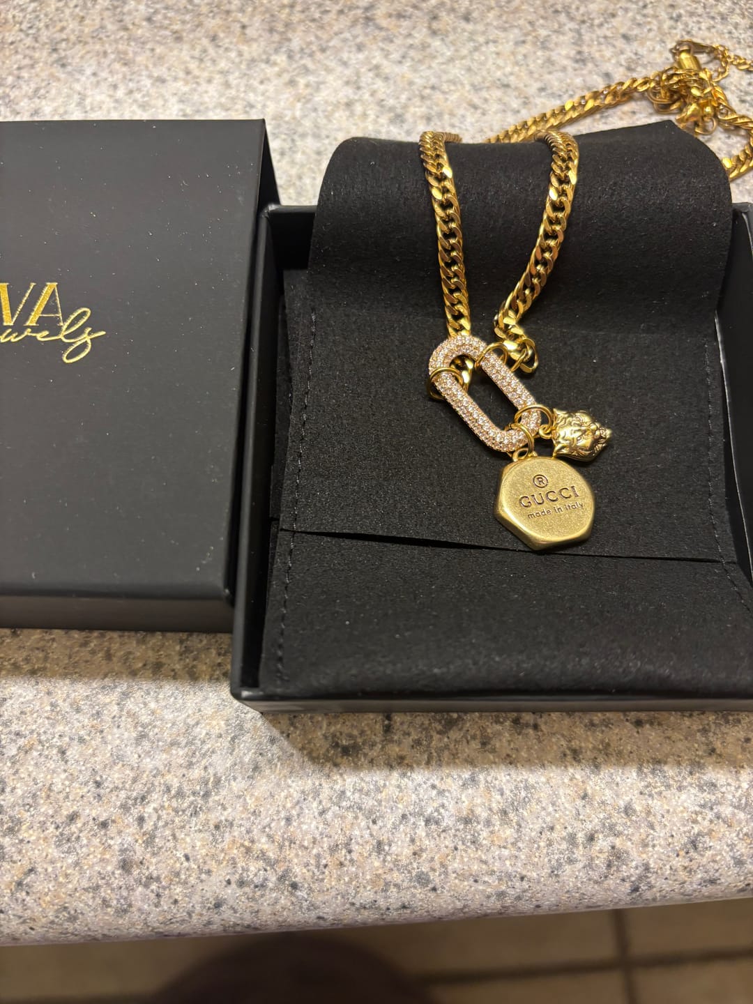 Customer photo review of Tiger Charm Necklace