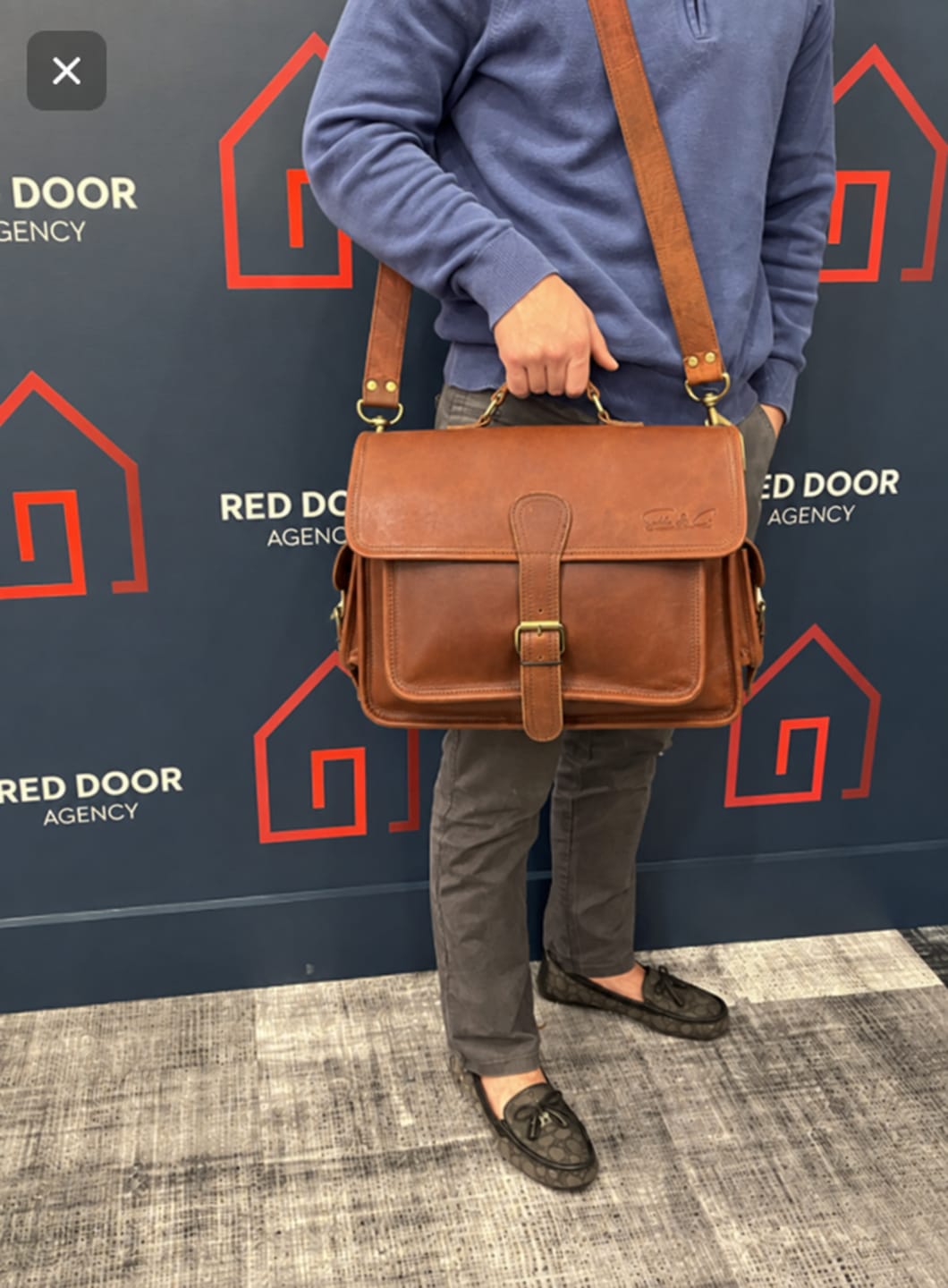 Customer photo review of Hamilton | Rustic Leather Briefcase