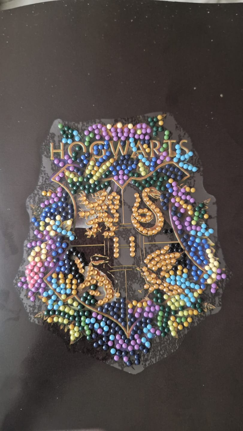 Customer photo review of Harry Potter Hogwarts Crest Crystal Art Sticker Special Edition