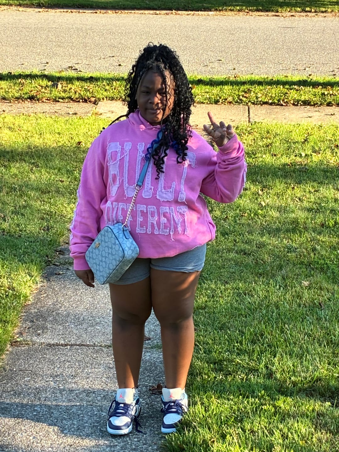 Customer photo review of Pink Legacy Hoodie – Believe Hope Fight Edition