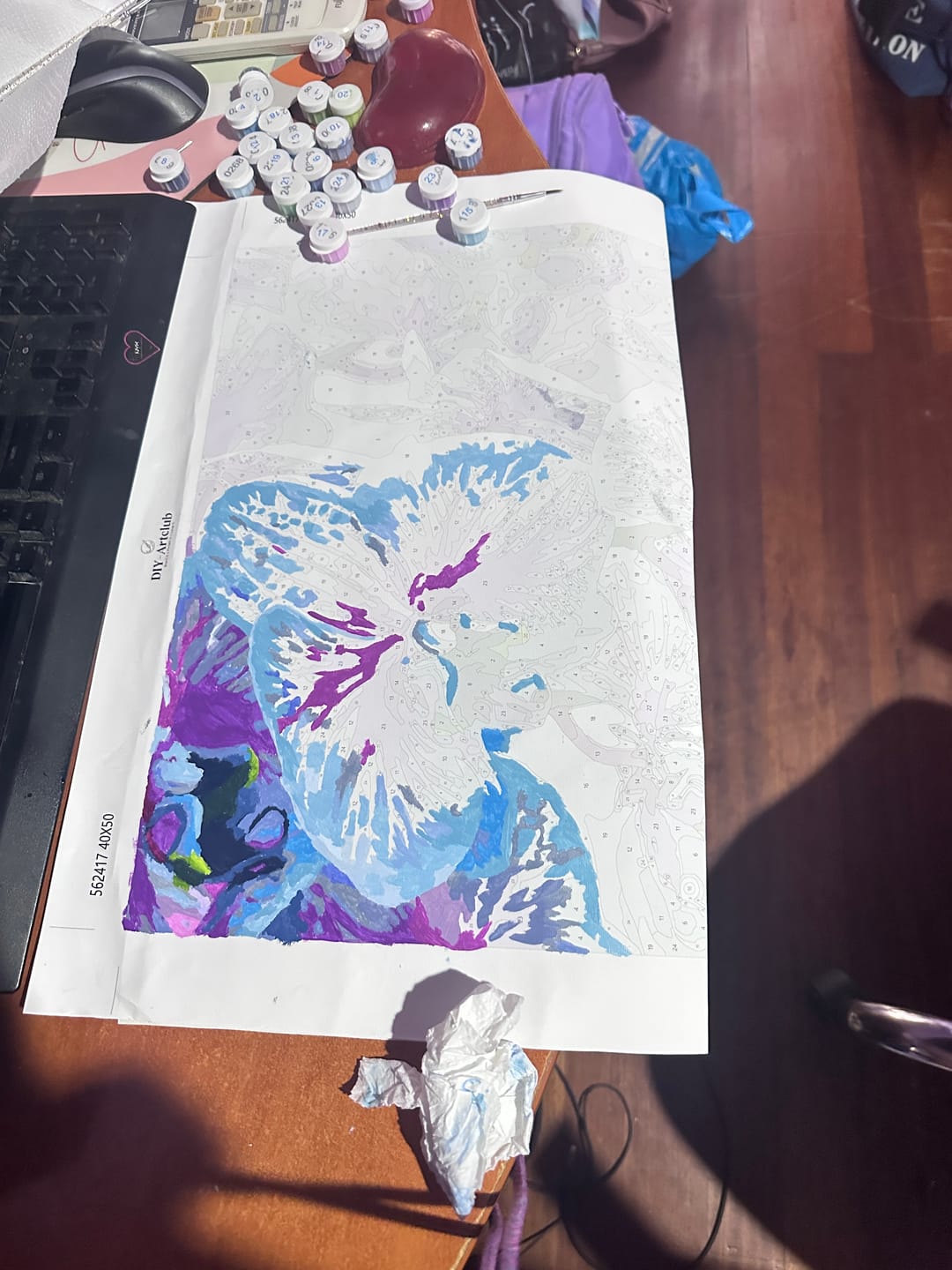 Customer photo review of Blue Orchids | Paint by Numbers
