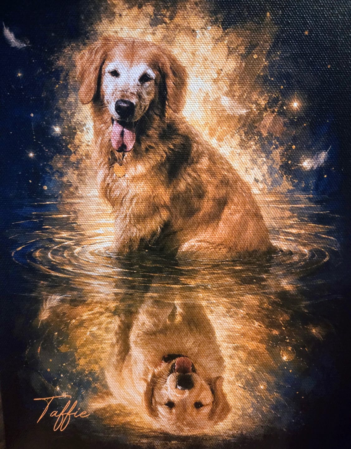Customer photo review of Custom Pet Portrait Canvas - From First to Forever