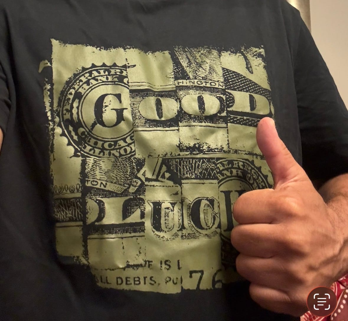 Customer photo review of Good Luck Tee