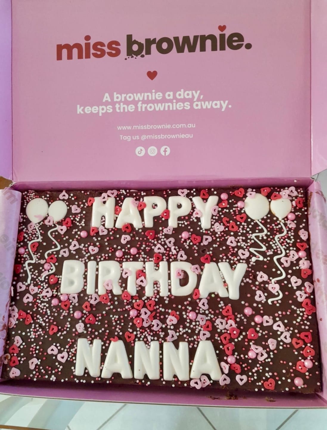 Customer photo review of Birthday Brownie · Large