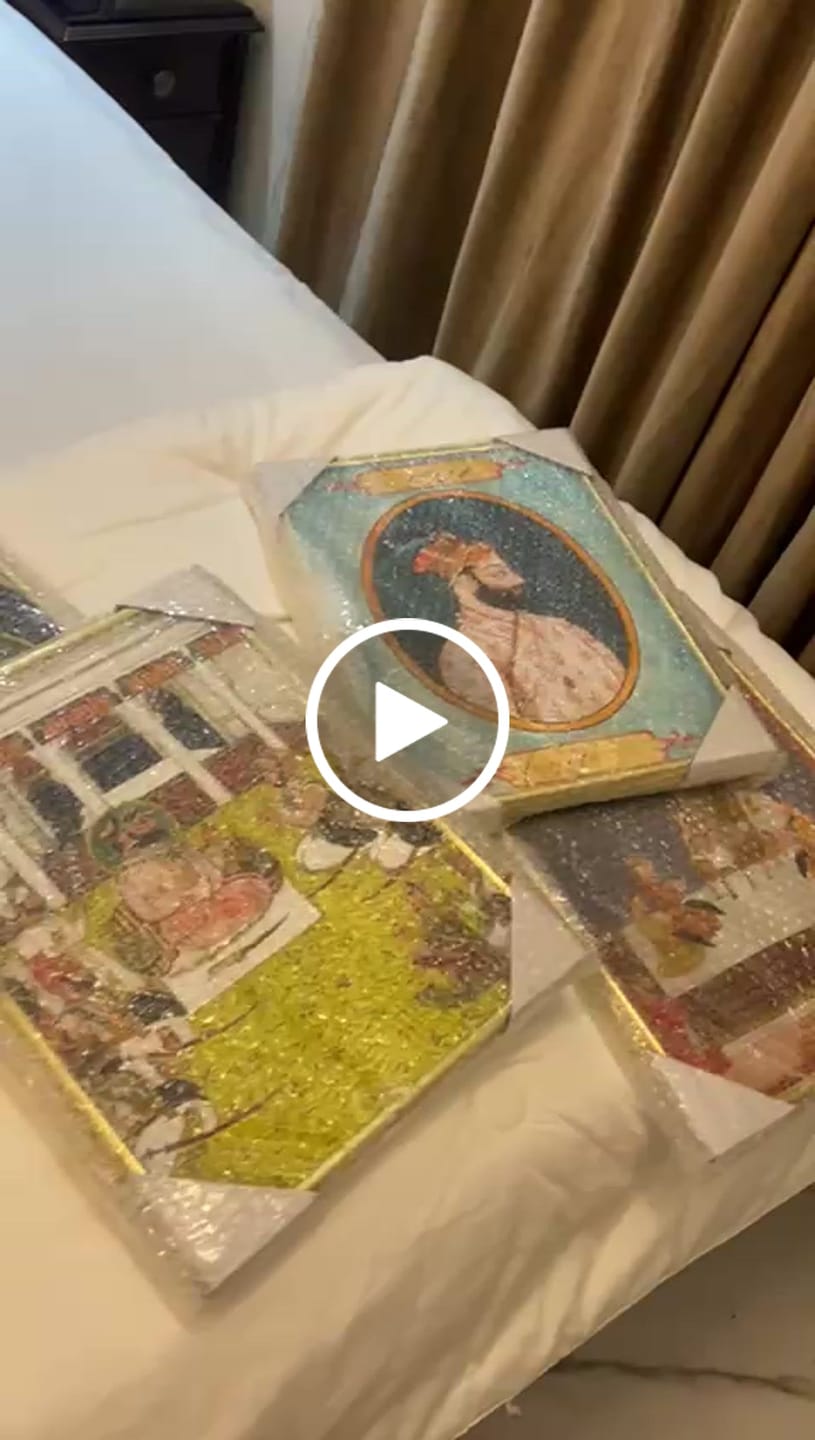 Customer video review of Maharana Jawan Singh seated leaning against a bolster, Rajasthani Paintings